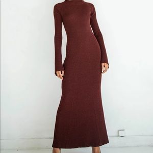 Beautiful Line by K backless maxi dress in Oxblood.